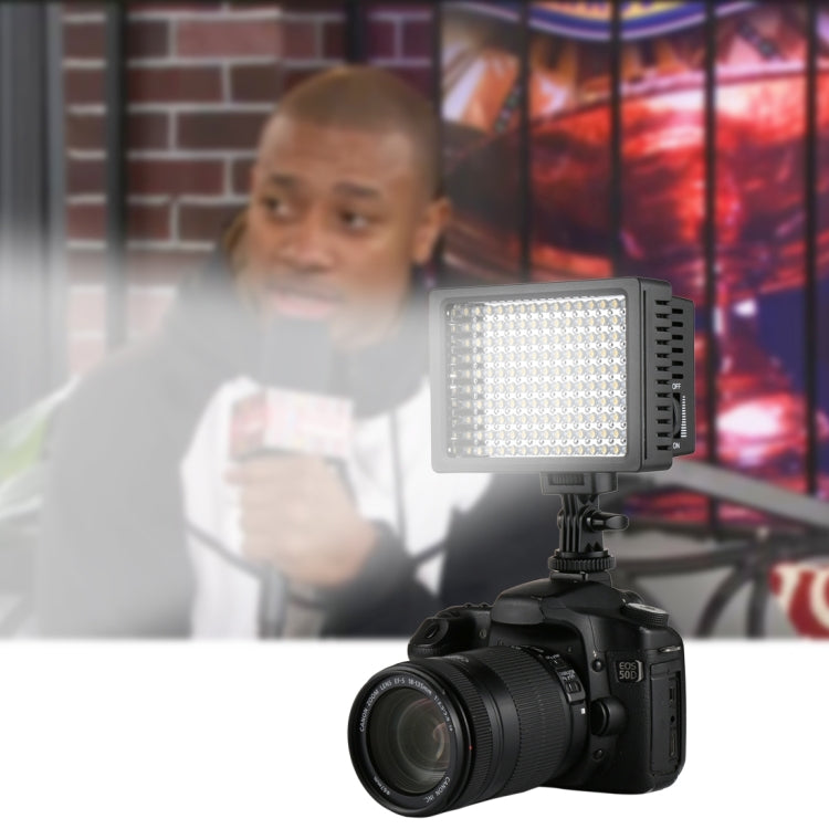 HD-160 White Light LED Video Light on-Camera Photography Lighting Fill Light for Canon, Nikon, DSLR Camera with 3 Filter Plates - Camera Accessories by buy2fix | Online Shopping UK | buy2fix