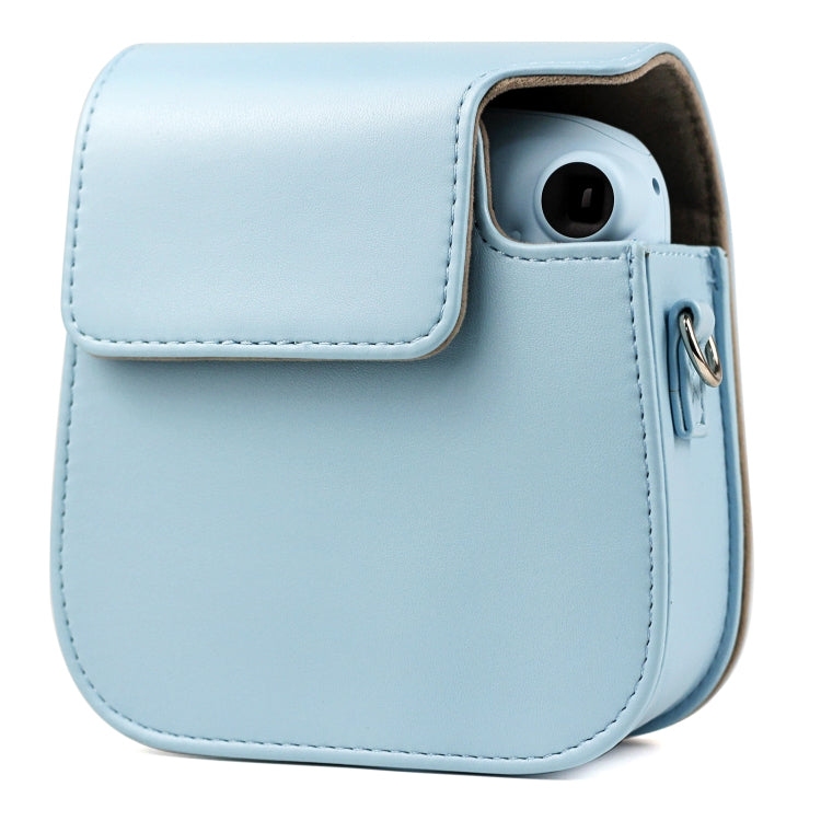 Solid Color Full Body Camera Leather Case Bag with Strap for FUJIFILM Instax mini 11 (Blue) - Camera Accessories by buy2fix | Online Shopping UK | buy2fix