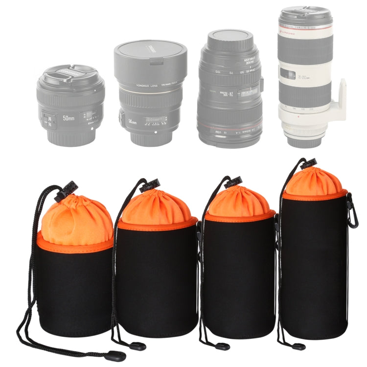 4 in 1 SLR Camera Lens Bag Micro Single Lens Bag Lens Inner Bile Bag Waterproof Protective Case Plus Velvet Thickening (Orange) - Camera Accessories by buy2fix | Online Shopping UK | buy2fix