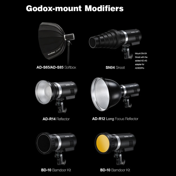 Godox  AD300 Pro 300Ws TTL HSS Pocket Flash Outdoor Speedlite Light &#8203;Kits(UK Plug) - Shoe Mount Flashes by Godox | Online Shopping UK | buy2fix