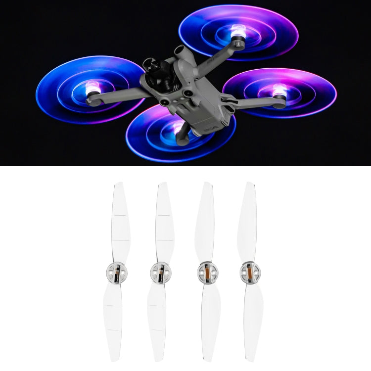 For DJI Mavic Mini 3 Pro STARTRC 2 Pairs Color LED Flash Lamp Low Noise Propellers (Transparent) - DJI & GoPro Accessories by STARTRC | Online Shopping UK | buy2fix