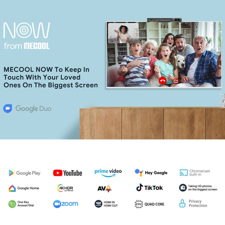 MECOOL KA2 Video Calling on TV Android 10.0 Smart TV Box with Remote Control, Amlogic S905X4 Quad Core Cortex A35, 4GB+64GB, Dual-Band / Ethernet / Camera(US Plug) - Consumer Electronics by MECOOL | Online Shopping UK | buy2fix