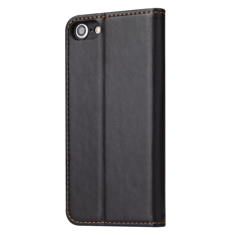 For iPhone SE 2022 / SE 2020 / 8 / 7 Fierre Shann PU Genuine Leather Texture Horizontal Flip Leather Case with Holder & Card Slots & Wallet(Black) - iPhone SE 2022 / 2020 / 8 / 7 Cases by FIERRE SHANN | Online Shopping UK | buy2fix