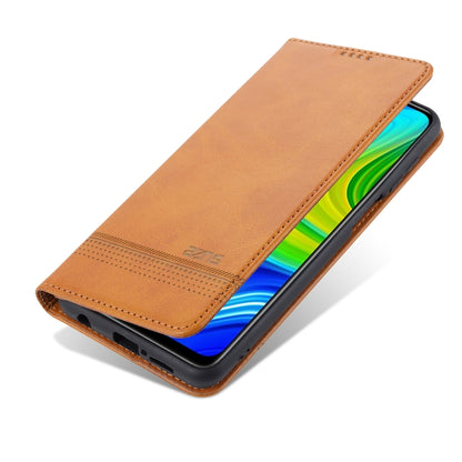 For Xiaomi Redmi Note 9 Pro / Note 9s AZNS Magnetic Calf Texture Horizontal Flip Leather Case with Card Slots & Holder & Wallet(Light Brown) - Xiaomi Cases by AZNS | Online Shopping UK | buy2fix