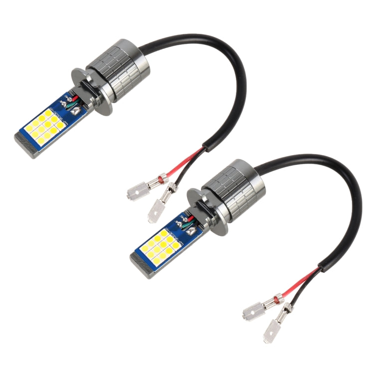 H3 2 PCS DC12-24V / 10.5W Car Double Colors Fog Lights with 24LEDs SMD-3030 & Constant Current, Box Packaging(White Light + Gold Light) - In Car by buy2fix | Online Shopping UK | buy2fix