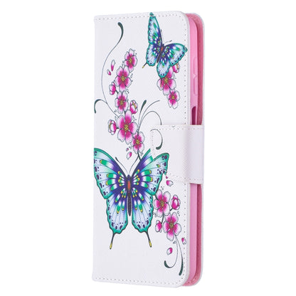 For Samsung Galaxy A12 Colored Drawing Pattern Horizontal Flip Leather Case with Holder & Card Slots & Wallet(Two Butterflies) - Samsung Accessories by buy2fix | Online Shopping UK | buy2fix