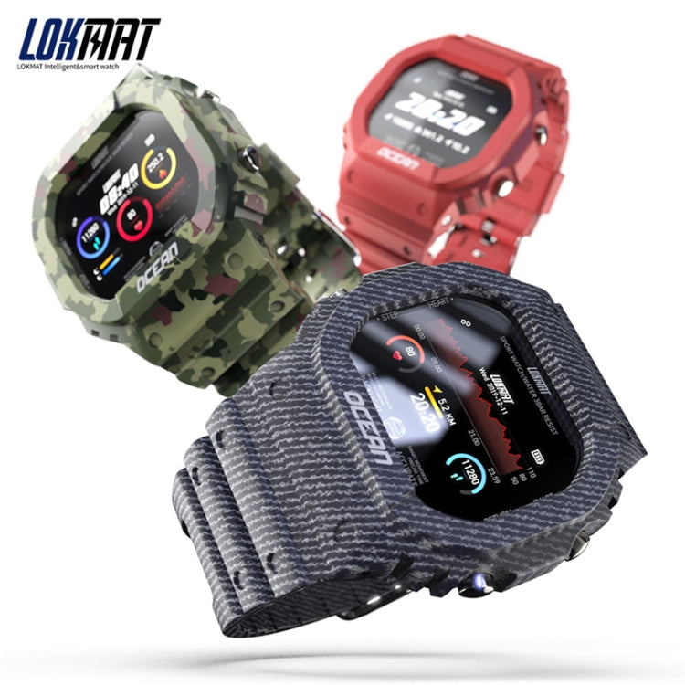 Lokmat OCEAN 1.14 inch TFT Touch Screen IP68 Waterproof Smart Watch, Support Information Reminder / Sleep Monitor / Sport Record(Camouflage Green) - Smart Watches by Lokmat | Online Shopping UK | buy2fix