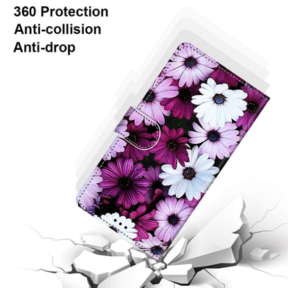 For Samsung Galaxy S21 Ultra 5G Coloured Drawing Cross Texture Horizontal Flip PU Leather Case with Holder & Card Slots & Wallet & Lanyard(Chrysanthemum Pink White Purple) - Samsung Accessories by buy2fix | Online Shopping UK | buy2fix