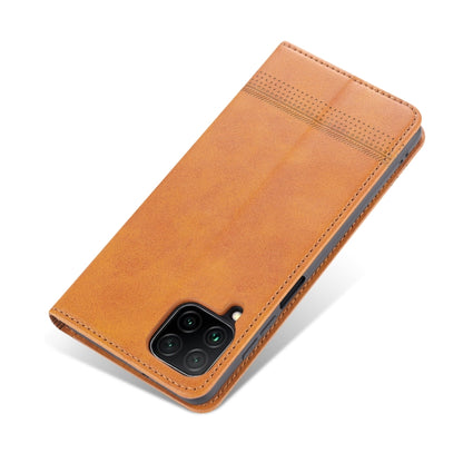 For Samsung Galaxy A12 AZNS Magnetic Calf Texture Horizontal Flip Leather Case with Card Slots & Holder & Wallet(Light Brown) - Galaxy Phone Cases by AZNS | Online Shopping UK | buy2fix