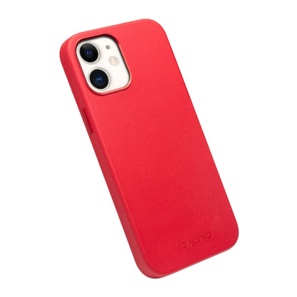 For iPhone 12 mini QIALINO Nappa Leather Shockproof Magsafe Case (Red) - iPhone 12 mini Cases by QIALINO | Online Shopping UK | buy2fix