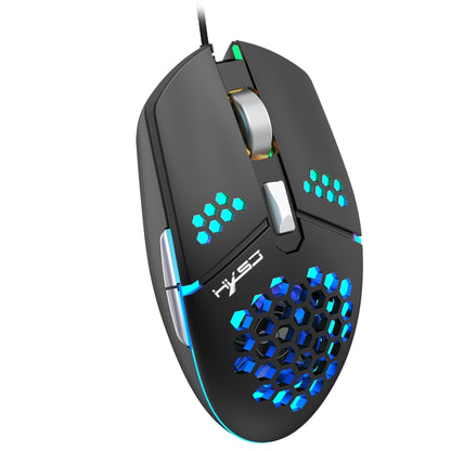 HXSJ J400 6 Keys 8000DPI RGB Light Fan Cooling Gaming Wired Mouse - Wired Mice by HXSJ | Online Shopping UK | buy2fix