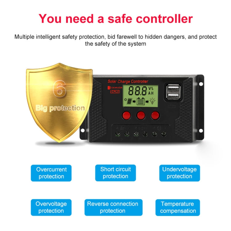 PWM Solar Controller 12V / 24V Lithium Battery Charging Photovoltaic Panel Charging Street Light Controller with Dual USB Output, Model:CPLS-20A - Consumer Electronics by buy2fix | Online Shopping UK | buy2fix