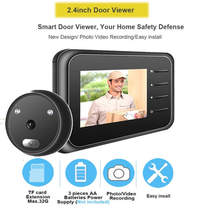 R11 2.4 inch TFT LCD Display Night Vision Photo Video Electronic Cat Eye Doorbell - Security by buy2fix | Online Shopping UK | buy2fix