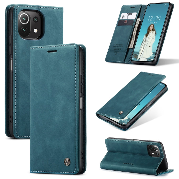 For Xiaomi Mi 11 Lite CaseMe 013 Multifunctional Horizontal Flip Leather Case, with Card Slot & Holder & Wallet(Blue) - Xiaomi Accessories by CaseMe | Online Shopping UK | buy2fix