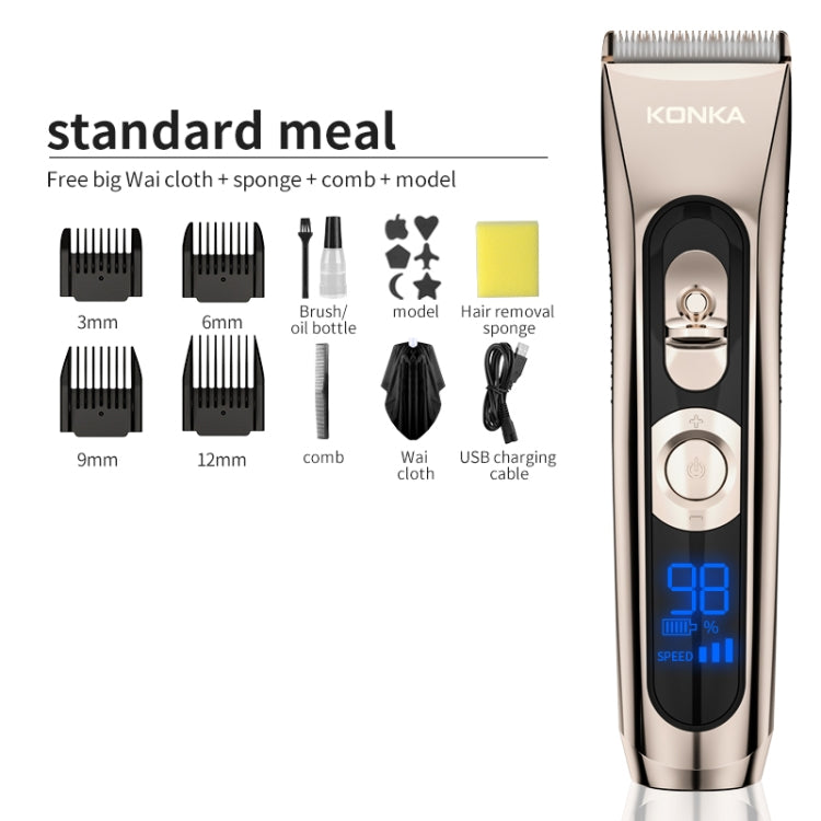 KONKA KZ-TJ18 Men Household USB Electric Hair Clippers Hair Clippers with LED Display - Hair Trimmer by KONKA | Online Shopping UK | buy2fix