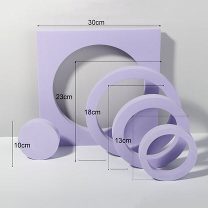 Round Combo Kits Geometric Cube Solid Color Photography Photo Background Table Shooting Foam Props (Purple) - Camera Accessories by buy2fix | Online Shopping UK | buy2fix