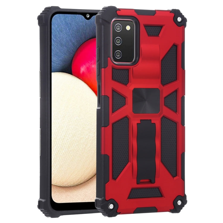 For Samsung Galaxy A03s 166.6mm Shockproof TPU + PC Magnetic Protective Case with Holder(Red) - Galaxy Phone Cases by buy2fix | Online Shopping UK | buy2fix