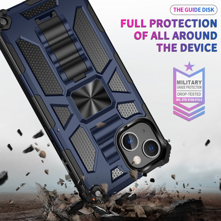 For iPhone 13 Pro Armor Shockproof TPU + PC Magnetic Protective Case with Holder (Silver) - iPhone 13 Pro Cases by buy2fix | Online Shopping UK | buy2fix