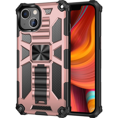 For iPhone 13 Pro Max Armor Shockproof TPU + PC Magnetic Protective Case with Holder (Rose Gold) - iPhone 13 Pro Max Cases by buy2fix | Online Shopping UK | buy2fix