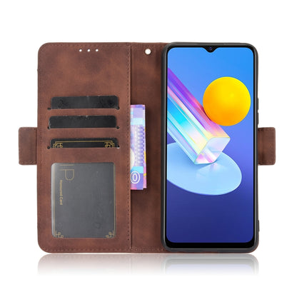 For vivo Y72 5G / iQOO Z3 5G Skin Feel Calf Pattern Horizontal Flip Leather Case with Holder & Card Slots & Photo Frame(Brown) - vivo Cases by buy2fix | Online Shopping UK | buy2fix