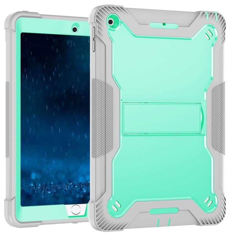 Silicone + PC Shockproof Protective Case with Holder For iPad 9.7 inch (2017/2018)(Gray + Green) - iPad 9.7 (2018) & (2017) Cases by buy2fix | Online Shopping UK | buy2fix