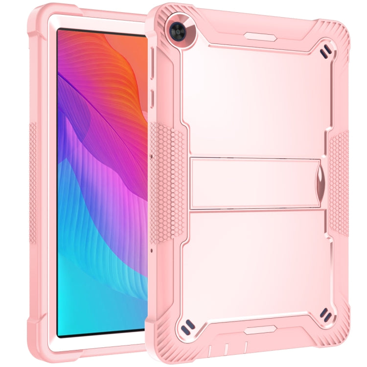 For Huawei MatePad T 10s Silicone + PC Shockproof Protective Case with Holder(Rose Gold) - Huawei by buy2fix | Online Shopping UK | buy2fix