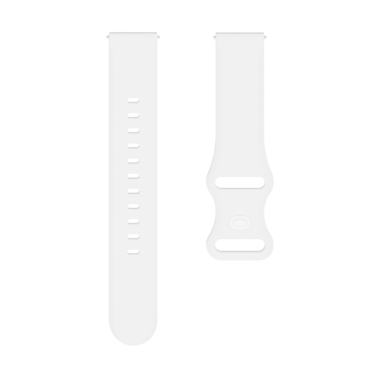 22mm For Amazfit GTS 2e Butterfly Buckle Silicone Watch Band(White) - Watch Bands by buy2fix | Online Shopping UK | buy2fix