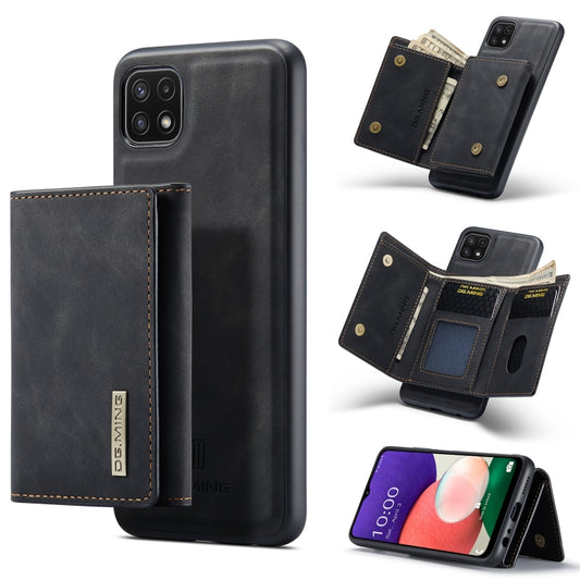 For Samsung Galaxy A22 5G DG.MING M1 Series 3-Fold Multi Card Wallet  Back Cover Shockproof Case with Holder Function(Black) - Galaxy Phone Cases by DG.MING | Online Shopping UK | buy2fix