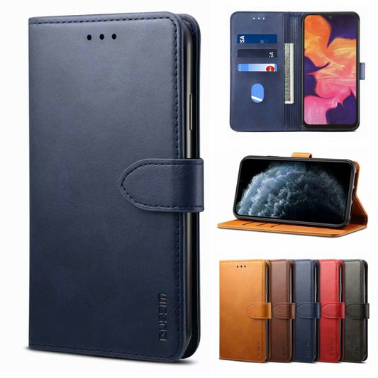 For Samsung Galaxy S21 5G GUSSIM Business Style Horizontal Flip Leather Case with Holder & Card Slots & Wallet(Blue) - Galaxy S21 5G Cases by GUSSIM | Online Shopping UK | buy2fix