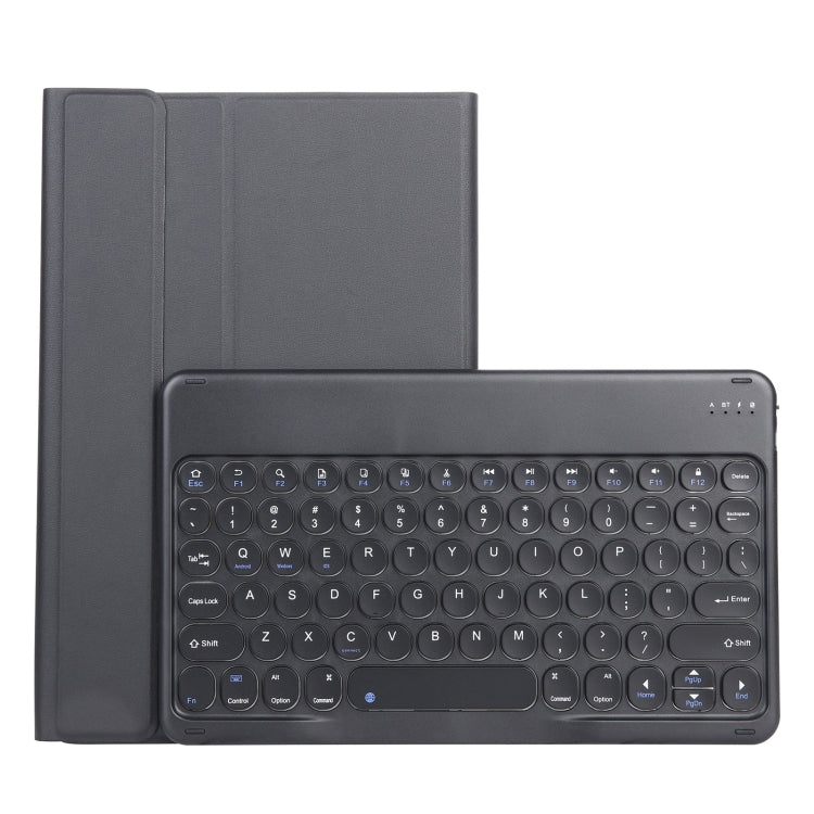 For Lenovo Pad Plus 11 inch TB-J607F / Tab P11 11 inch TB-J606F / Pad 11 inch YAM12 Lambskin Texture Detachable Round Keycap Bluetooth Keyboard Leather Tablet Case with Holder(Black) - Lenovo Keyboard by buy2fix | Online Shopping UK | buy2fix