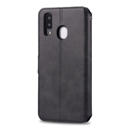 For  Galaxy A20e  AZNS Calf Texture Magnetic Horizontal Flip PU Leather Case with Holder & Card Slots & Photo Frame(Black) - Galaxy Phone Cases by AZNS | Online Shopping UK | buy2fix