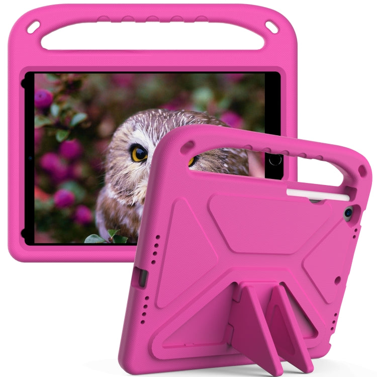 For iPad 10.2 2021 / 2020 / 2019 Handle Portable EVA Shockproof Protective Case with Triangle Holder(Rose Red) - iPad 10.2 Cases by buy2fix | Online Shopping UK | buy2fix