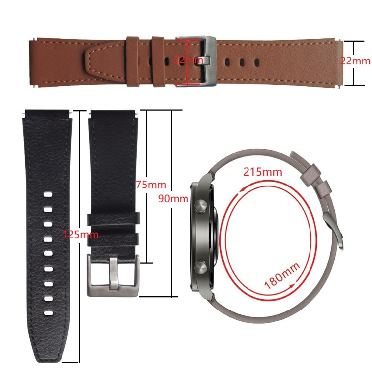 For Huawei Watch GT2 Pro Leather Watch Band(Brown) - Smart Wear by buy2fix | Online Shopping UK | buy2fix