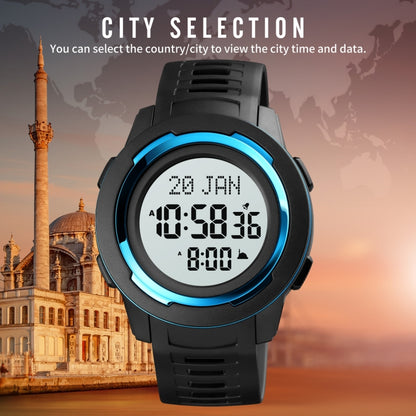 SKMEI 1729 Qibla Calendar Timing Multifunctional LED Digital Display Luminous Electronic Watch(Black) - LED Digital Watches by SKMEI | Online Shopping UK | buy2fix