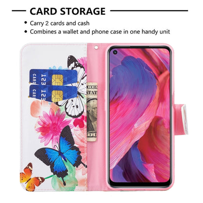 For OPPO A74 / A93 / A54 5G Colored Drawing Pattern Horizontal Flip Leather Case with Holder & Card Slots & Wallet(Butterflies) - OPPO & vivo Accessories by buy2fix | Online Shopping UK | buy2fix