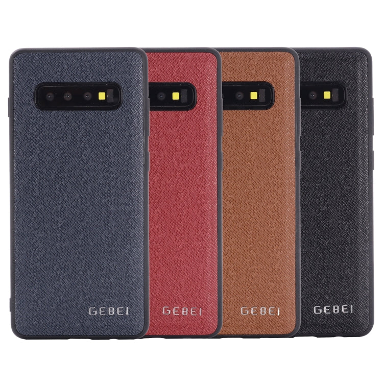 For Galaxy S10 GEBEI Full-coverage Shockproof Leather Protective Case(Blue) - Galaxy Phone Cases by GEBEI | Online Shopping UK | buy2fix