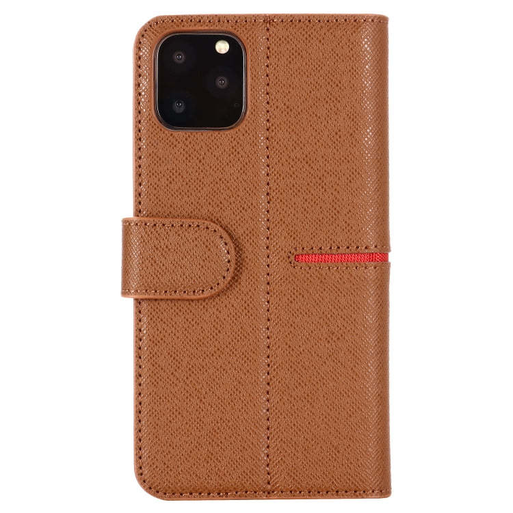 For iPhone 11 GEBEI Top-grain Leather Horizontal Flip Protective Case with Holder & Card Slots & Wallet & Photo Frame(Brown) - iPhone 11 Cases by GEBEI | Online Shopping UK | buy2fix