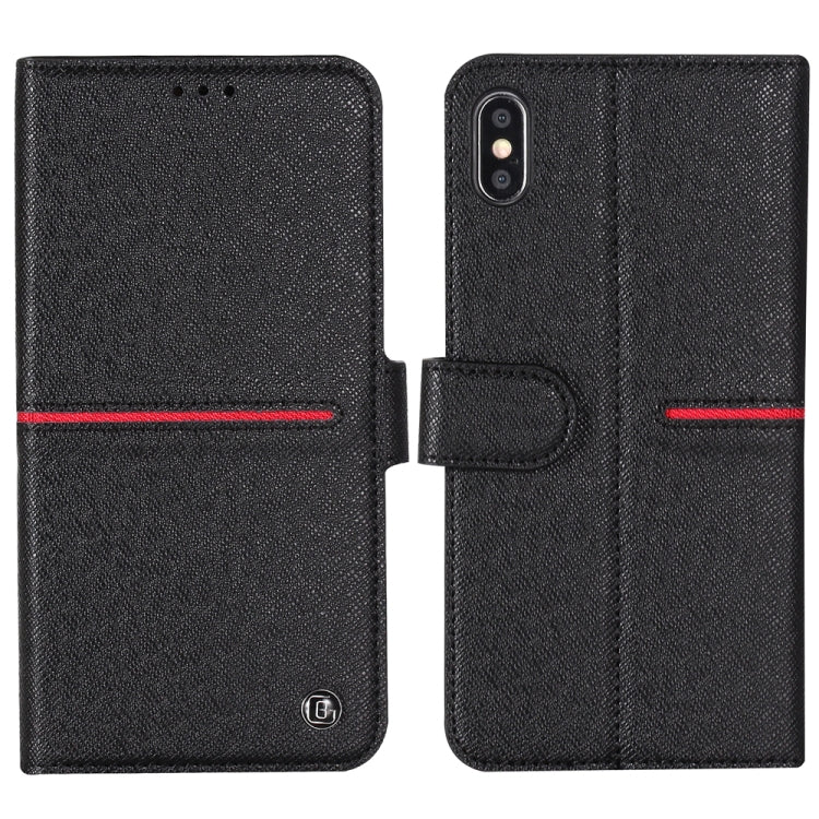 For iPhone XS / X GEBEI Top-grain Leather Horizontal Flip Protective Case with Holder & Card Slots & Wallet & Photo Frame(Black) - More iPhone Cases by GEBEI | Online Shopping UK | buy2fix