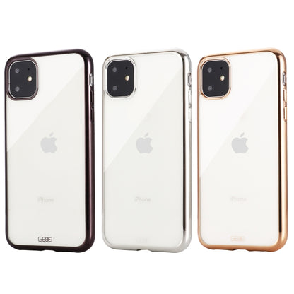 For iPhone 11 GEBEI Plating TPU Shockproof Protective Case(Black) - iPhone 11 Cases by GEBEI | Online Shopping UK | buy2fix