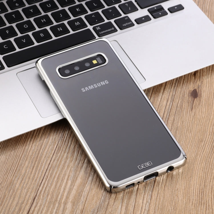 For Galaxy S10 GEBEI Shockproof  Plating PC Protective Case(Silver) - Galaxy Phone Cases by GEBEI | Online Shopping UK | buy2fix