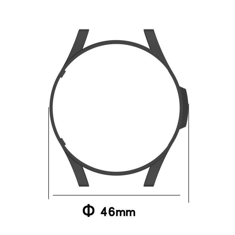 For Samsung Galaxy Watch4 Classic 46mm Half Coverage Hollowed PC Protective Case(Black) - Smart Wear by buy2fix | Online Shopping UK | buy2fix