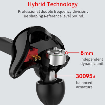 KZ ZS4 Ring Iron Hybrid Drive In-ear Wired Earphone, Mic Version(Black) - In Ear Wired Earphone by KZ | Online Shopping UK | buy2fix
