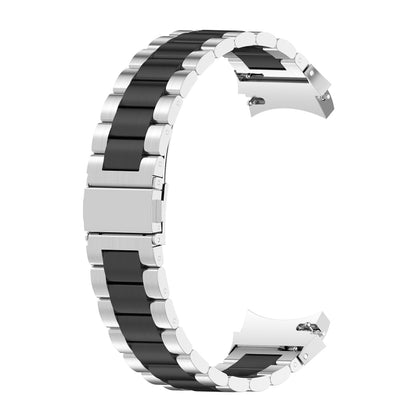 For Samsung Galaxy Watch4 / Watch4 Classic Three Strains Steel Watch Band(Silver Black) - Smart Wear by buy2fix | Online Shopping UK | buy2fix