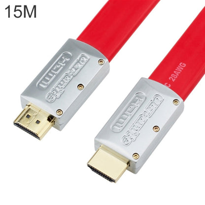 ULT-unite 4K Ultra HD Gold-plated HDMI to HDMI Flat Cable, Cable Length:15m(Red) - Cable by ult-unite | Online Shopping UK | buy2fix