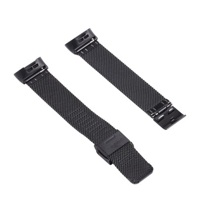 For Fitbit Charge 4 Double Insurance Buckle Milanese Watch Band(Black) - Smart Wear by buy2fix | Online Shopping UK | buy2fix