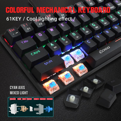 HXSJ V900 61 Keys Cool Lighting Effect Mechanical Wired Keyboard(Black) - Wired Keyboard by HXSJ | Online Shopping UK | buy2fix