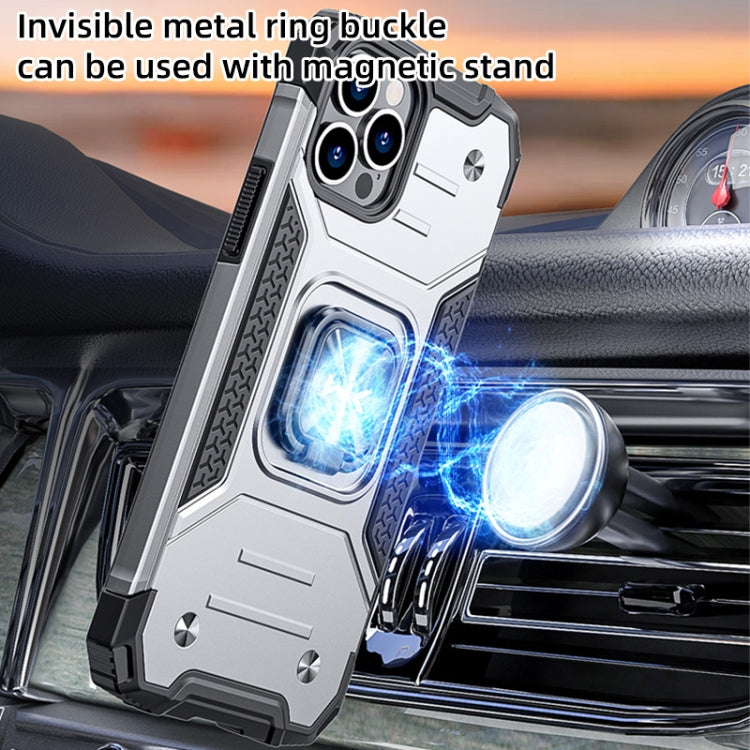 For iPhone 12 WK WTP-012 Shockproof PC + TPU + Metal Phone Case with Ring Holder(Silver) - iPhone 12 / 12 Pro Cases by WK | Online Shopping UK | buy2fix
