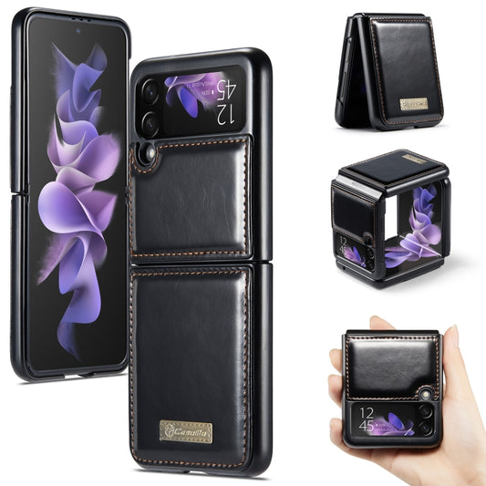 For Samsung Galaxy Z Flip3 5G CaseMe 003 Crazy Horse Texture Horizontal Flip Leather Phone Case(Black) - Samsung Accessories by CaseMe | Online Shopping UK | buy2fix
