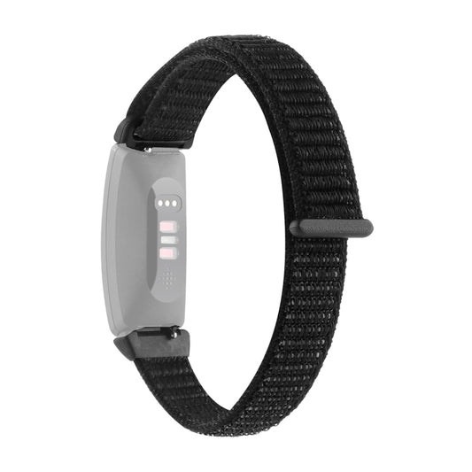For Fitbit Inspire 2 Nylon Loop Strap Watch Band(Black) - Watch Bands by buy2fix | Online Shopping UK | buy2fix