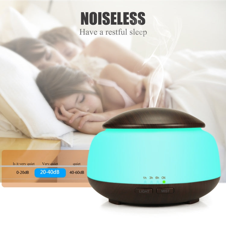Wood Grain Humidifier Air Purifier Ultrasonic Atomization Household Aromatherapy Machine with Colorful LED Light Automatic Alcohol Sprayer, Plug Specification:US Plug(Dark Brown) - Home & Garden by buy2fix | Online Shopping UK | buy2fix